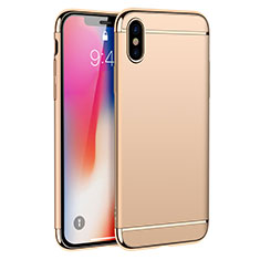 Funda Bumper Lujo Marco de Metal y Plastico M01 para Apple iPhone X Oro