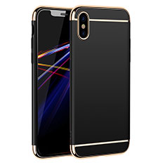 Funda Bumper Lujo Marco de Metal y Plastico M01 para Apple iPhone Xs Max Negro