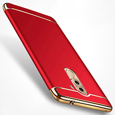 Funda Bumper Lujo Marco de Metal y Plastico M02 para Huawei Honor 6X Rojo