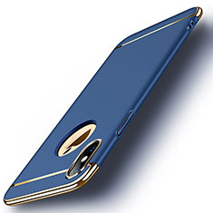 Funda Bumper Lujo Marco de Metal y Plastico para Apple iPhone Xs Max Azul