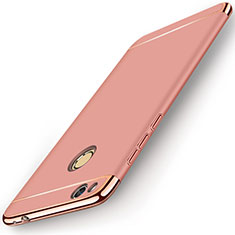 Funda Bumper Lujo Marco de Metal y Plastico para Huawei Honor 8 Lite Oro Rosa
