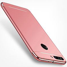 Funda Bumper Lujo Marco de Metal y Plastico para Huawei Honor 8 Pro Oro Rosa