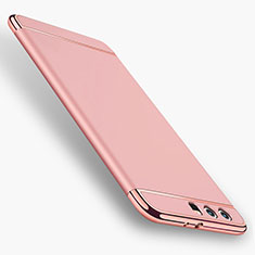 Funda Bumper Lujo Marco de Metal y Plastico para Huawei Honor 9 Premium Oro Rosa