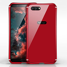 Funda Bumper Lujo Marco de Metal y Plastico para Huawei Honor V10 Rojo