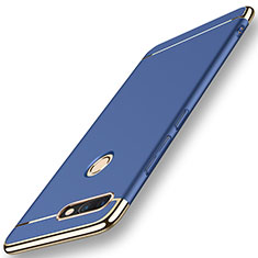 Funda Bumper Lujo Marco de Metal y Plastico para Huawei Nova 2 Azul