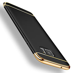 Funda Bumper Lujo Marco de Metal y Plastico para Samsung Galaxy S7 Edge G935F Negro