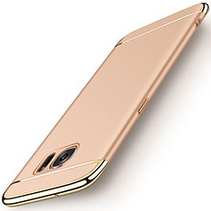 Funda Bumper Lujo Marco de Metal y Plastico para Samsung Galaxy S7 Edge G935F Oro