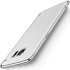 Funda Bumper Lujo Marco de Metal y Plastico para Samsung Galaxy S7 Edge G935F Plata