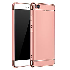 Funda Bumper Lujo Marco de Metal y Plastico para Xiaomi Mi 5S 4G Oro Rosa