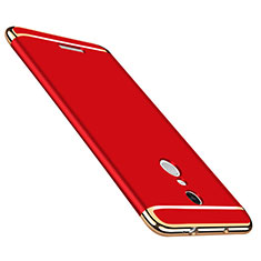 Funda Bumper Lujo Marco de Metal y Plastico para Xiaomi Redmi Note 3 MediaTek Rojo