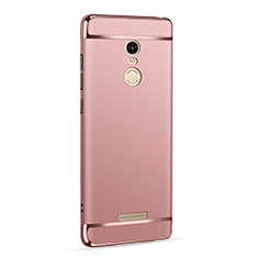 Funda Bumper Lujo Marco de Metal y Plastico para Xiaomi Redmi Note 3 Pro Oro Rosa