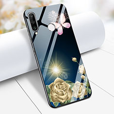 Funda Bumper Silicona Espejo Flores Carcasa M01 para Huawei P30 Lite Azul