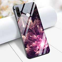 Funda Bumper Silicona Espejo Flores Carcasa para Huawei P30 Lite New Edition Morado