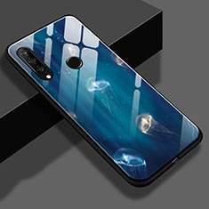 Funda Bumper Silicona Espejo Patron de Moda Carcasa S01 para Huawei P30 Lite Azul