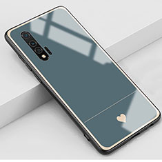 Funda Bumper Silicona Gel Espejo Amor Corazon Love Carcasa para Huawei Nova 6 5G Gris