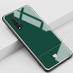 Funda Bumper Silicona Gel Espejo Amor Corazon Love Carcasa para Huawei Nova 6 Verde