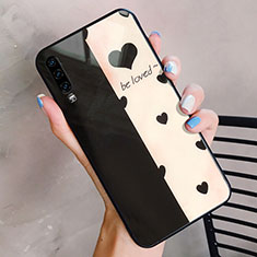 Funda Bumper Silicona Gel Espejo Amor Corazon Love Carcasa para Huawei P30 Oro y Negro