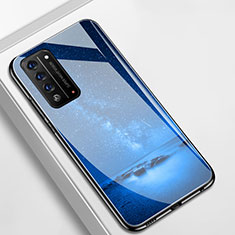 Funda Bumper Silicona Gel Espejo Estrellado Carcasa para Huawei Honor X10 5G Azul