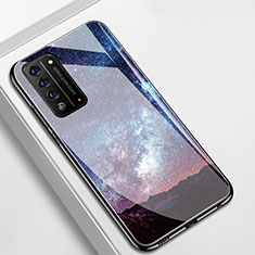 Funda Bumper Silicona Gel Espejo Estrellado Carcasa para Huawei Honor X10 5G Morado