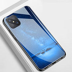 Funda Bumper Silicona Gel Espejo Estrellado Carcasa para Oppo Reno4 Z 5G Azul