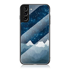 Funda Bumper Silicona Gel Espejo Estrellado Carcasa para Samsung Galaxy S22 5G Azul