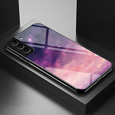Funda Bumper Silicona Gel Espejo Estrellado Carcasa S01 para Samsung Galaxy S21 FE 5G Morado