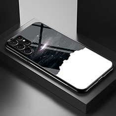 Funda Bumper Silicona Gel Espejo Estrellado Carcasa S01 para Samsung Galaxy S21 Ultra 5G Blanco