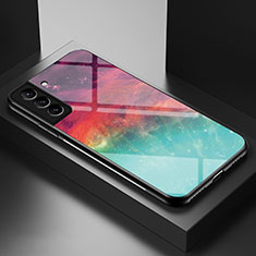 Funda Bumper Silicona Gel Espejo Estrellado Carcasa S01 para Samsung Galaxy S22 Plus 5G Rojo