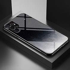 Funda Bumper Silicona Gel Espejo Estrellado Carcasa S01 para Samsung Galaxy S22 Ultra 5G Negro