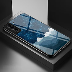 Funda Bumper Silicona Gel Espejo Estrellado Carcasa S01 para Samsung Galaxy S23 5G Azul