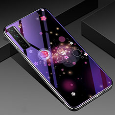 Funda Bumper Silicona Gel Espejo Flores Carcasa K01 para Huawei Nova 7 SE 5G Morado