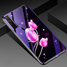Funda Bumper Silicona Gel Espejo Flores Carcasa K01 para Huawei Nova 7 SE 5G Rosa
