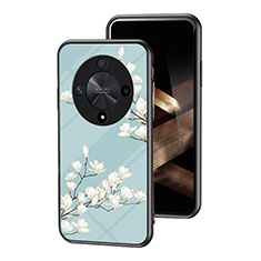 Funda Bumper Silicona Gel Espejo Flores Carcasa para Huawei Honor Magic6 Lite 5G Cian