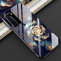 Funda Bumper Silicona Gel Espejo Flores Carcasa para Huawei P40 Pro Multicolor