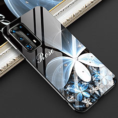Funda Bumper Silicona Gel Espejo Flores Carcasa para Huawei P40 Pro+ Plus Multicolor