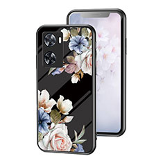 Funda Bumper Silicona Gel Espejo Flores Carcasa para OnePlus Nord N20 SE Negro