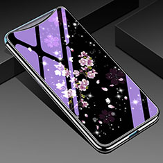 Funda Bumper Silicona Gel Espejo Flores Carcasa para Oppo Find X Super Flash Edition Multicolor