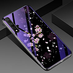 Funda Bumper Silicona Gel Espejo Flores Carcasa S01 para Huawei Nova 5T Multicolor