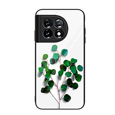 Funda Bumper Silicona Gel Espejo Patron de Moda Carcasa JM1 para OnePlus 11 5G Verde