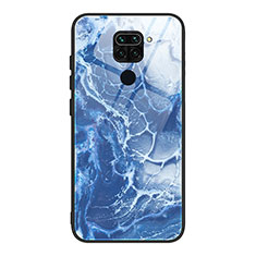 Funda Bumper Silicona Gel Espejo Patron de Moda Carcasa JM1 para Xiaomi Redmi Note 9 Azul Real