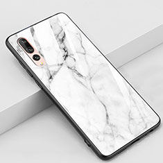 Funda Bumper Silicona Gel Espejo Patron de Moda Carcasa K01 para Huawei P20 Pro Blanco