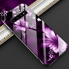 Funda Bumper Silicona Gel Espejo Patron de Moda Carcasa K04 para Samsung Galaxy S10 5G Morado