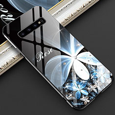 Funda Bumper Silicona Gel Espejo Patron de Moda Carcasa K04 para Samsung Galaxy S10 Blanco