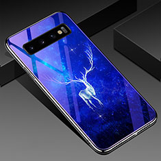 Funda Bumper Silicona Gel Espejo Patron de Moda Carcasa K05 para Samsung Galaxy S10 5G Azul