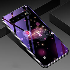 Funda Bumper Silicona Gel Espejo Patron de Moda Carcasa K05 para Samsung Galaxy S10 5G Morado