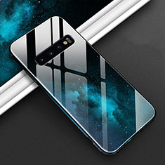 Funda Bumper Silicona Gel Espejo Patron de Moda Carcasa K06 para Samsung Galaxy S10 5G Cian