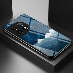 Funda Bumper Silicona Gel Espejo Patron de Moda Carcasa LS1 para OnePlus 11 5G Azul