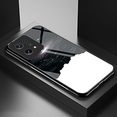 Funda Bumper Silicona Gel Espejo Patron de Moda Carcasa LS1 para Oppo Find X5 5G Negro