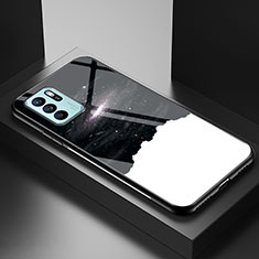 Funda Bumper Silicona Gel Espejo Patron de Moda Carcasa LS1 para Oppo Reno6 Z 5G Negro