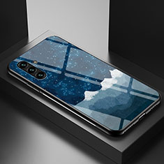 Funda Bumper Silicona Gel Espejo Patron de Moda Carcasa LS1 para Samsung Galaxy A13 5G Azul